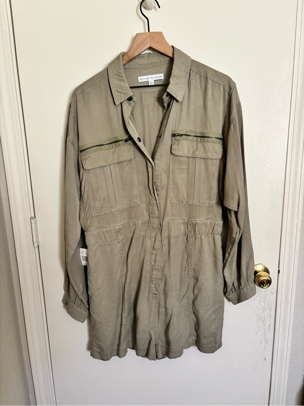 Beyond the Rack Olive Utility Romper